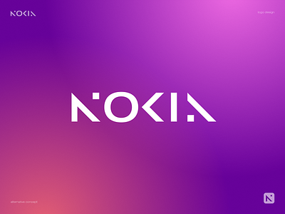 Nokia Logo Redesign - Alternative Version blockchain branding device gradient icon identity lettering logo mobile nokia rebranding tech typography