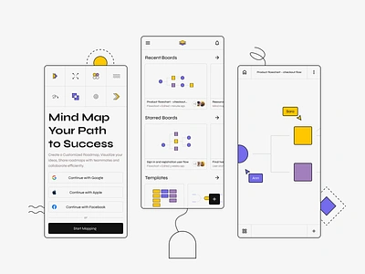 Double Rec - Mind Map & Whiteboard App app clean design design design concept figma gumroad illustration mind map neubrutalism ui ui design whiteboard