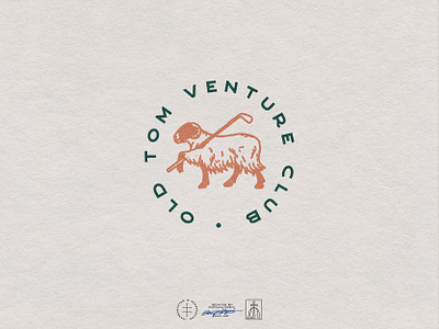 Old Tom Venture Club adobe illustrator animal animals badge branding business character character design clean creative logo emblem golf green illustration logo mascot minimal orange sheep simple