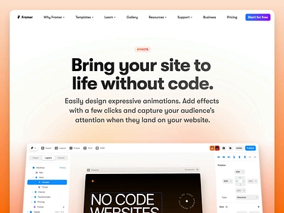 Effects in Framer animation components effects framer interactive parallax scroll web website