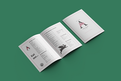 The Alibi - Menu Design cafe cafemenu design graphic design menu menudesign menumockup rabbit menu rebranding whiteandpinkmenu