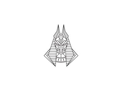 Anubis Logo anubis lineart anubis logo art deco branding company logo digital art divine art geometric logo graphic design illustration line art logo logo design logo for business open commissions outline logo