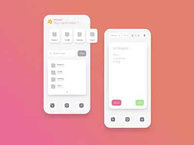 Simple Note-taking app app interface mobile note app ui vector weeklywarmup
