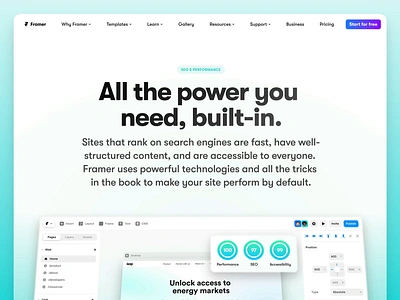 SEO & Performance in Framer accessibility analytics metadata performance seo web website