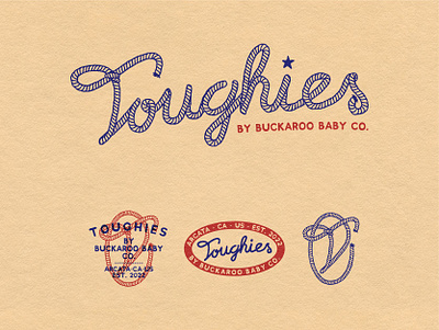 Toughies By BB Co. apparel badge brand identity branding california children clothing country cowboy fashion hand lettering kids lettering logo logo design southern streetwear texas vintage western