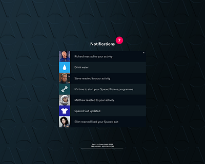DailyUI x Spaced - 069 Notifications 049 adobexd brand branding clean dailyui design jrdickie minimal notifications space spaced ui uidesign uidesigner userinterface xd