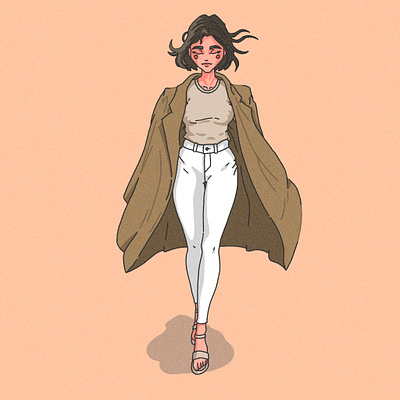 Walk Illu character clothes fashion female illustration procreate