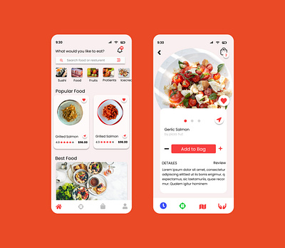 Food Ordering App Design appdesign design designer food foodapp graphic design illustration template ui