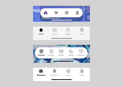 TabBar for Mobile Apps design graphic design illustration logo minimal typography ui ux vector