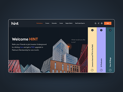 Architekt landing page design ui