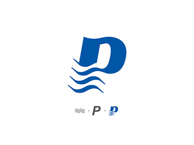 Letter P Logo blue letter p p sea skew water wave