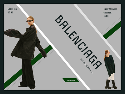 Balenciaga — world of stylish clothes design illustration logo typography ui ux