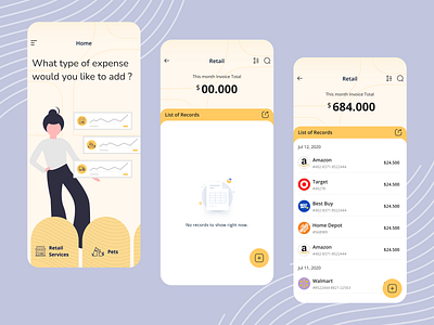 Expense Tracking App design expense financetracking illustration minimal mobiledesign moneymanagement ui uidesign