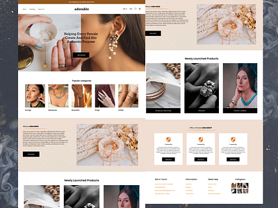 Adorable jewellery collection. uiux webpage design.