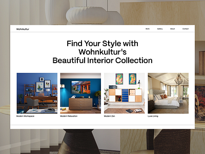 Wohnkultur Website Landing Page design figma grids home decor interaction design interior interior design website landing page layout type typography ui ui design ui ux uiux user interface web web design webpage website design