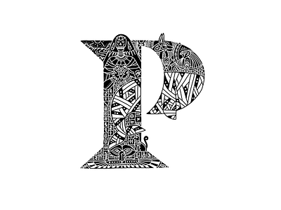 Whalphabet #16 | Letter P | Principle 36 days of type black white blockchain desert design egyptian ethereum gods graphic design hieroglyph horus illustration letter p mummy nft p rah sun whale