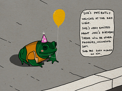 frog going at a birthday party pt. 2 2d artwork comic illustration procreate