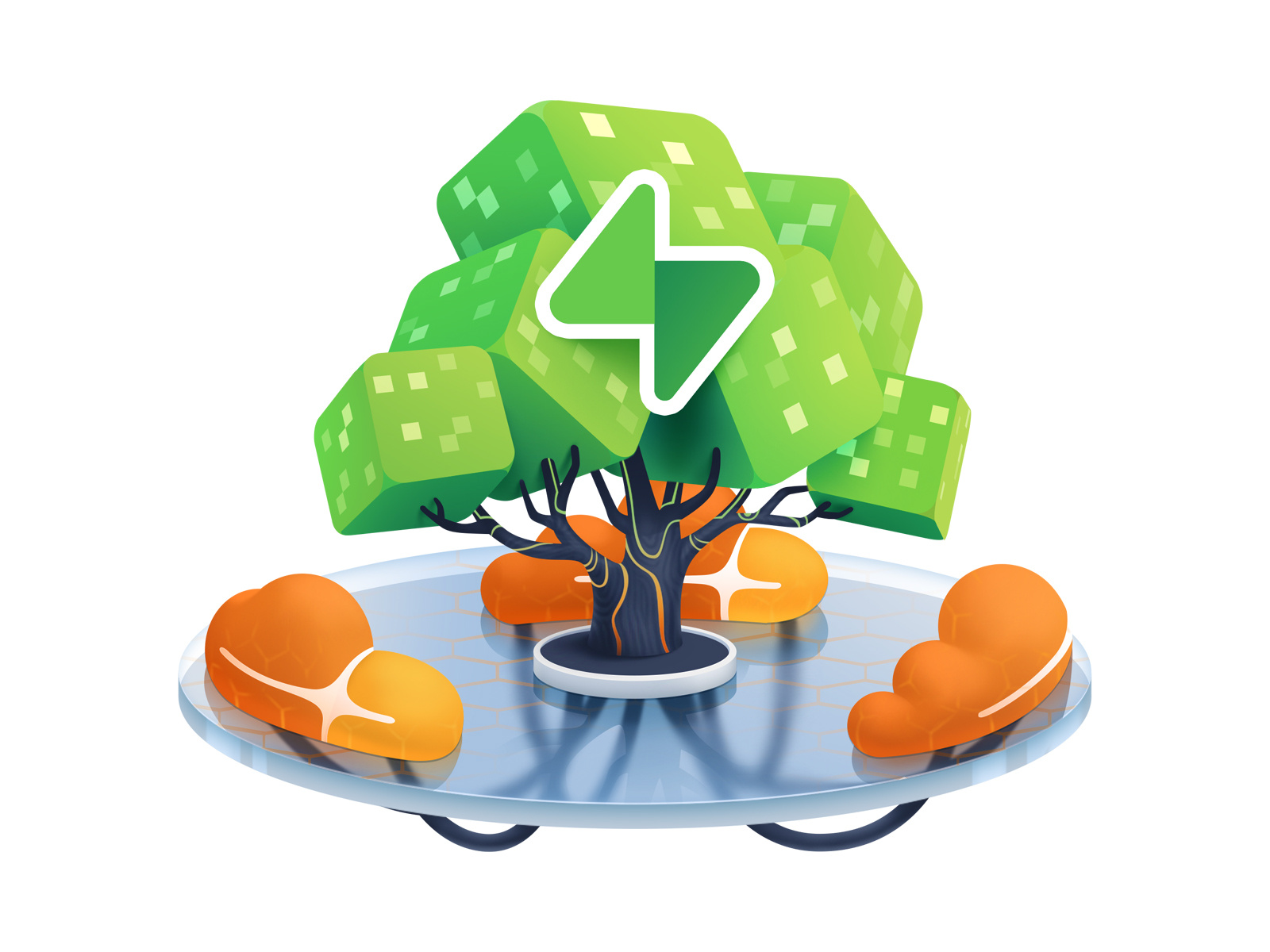 Supabase illustration cloud colorful design illustration supabase tree