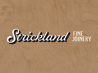 Strickland Fine Joinery artisan craft design handwritten illustrator joinery lettering logo procreate script texture wood woodworking