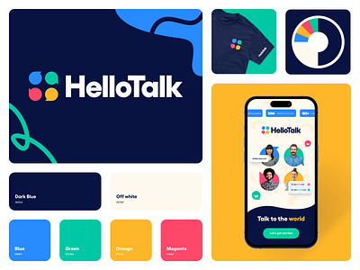 HelloTalk Concept app b2b brand brand design brand designer brand guide brand identity branding colorful design icon illustration logo modern saas typography