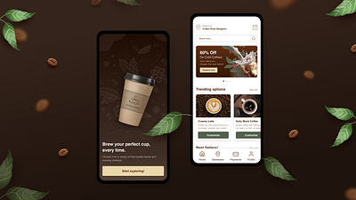 Coffee Mart - Order Everything Coffee app artwork coffeedelivery deliveryapp design illustration ui