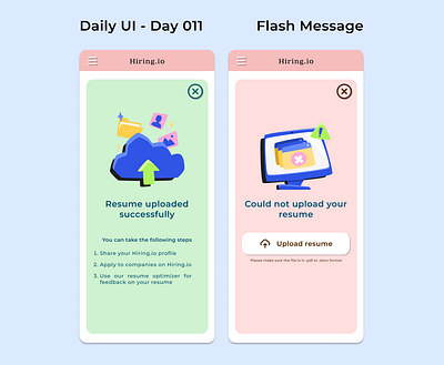 Daily UI - Day 11, Flash Message 100daychallenge dailyui dailyuichallenge dailyuiday11 flashmessageui ui