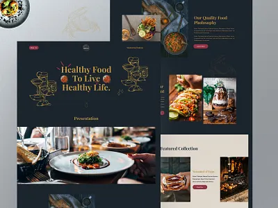 Restaurant Website Design: Landing Page / Home Page bar creative design cuisine dribbble2022 drinks food food delivery landing page minimal premium productdesign restaurant restaurant landing restaurant website ux ui web design web design web landing web landing page