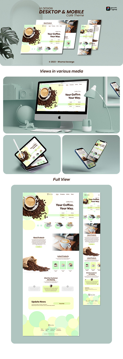 UI Web Design Cafe design graphic design illustration mobile ui ux web design