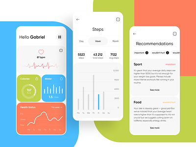 Health tracker mobile app app concept health health tracker mobile monitoring smart tracker tracking ui wellness wellness tracker zoftify