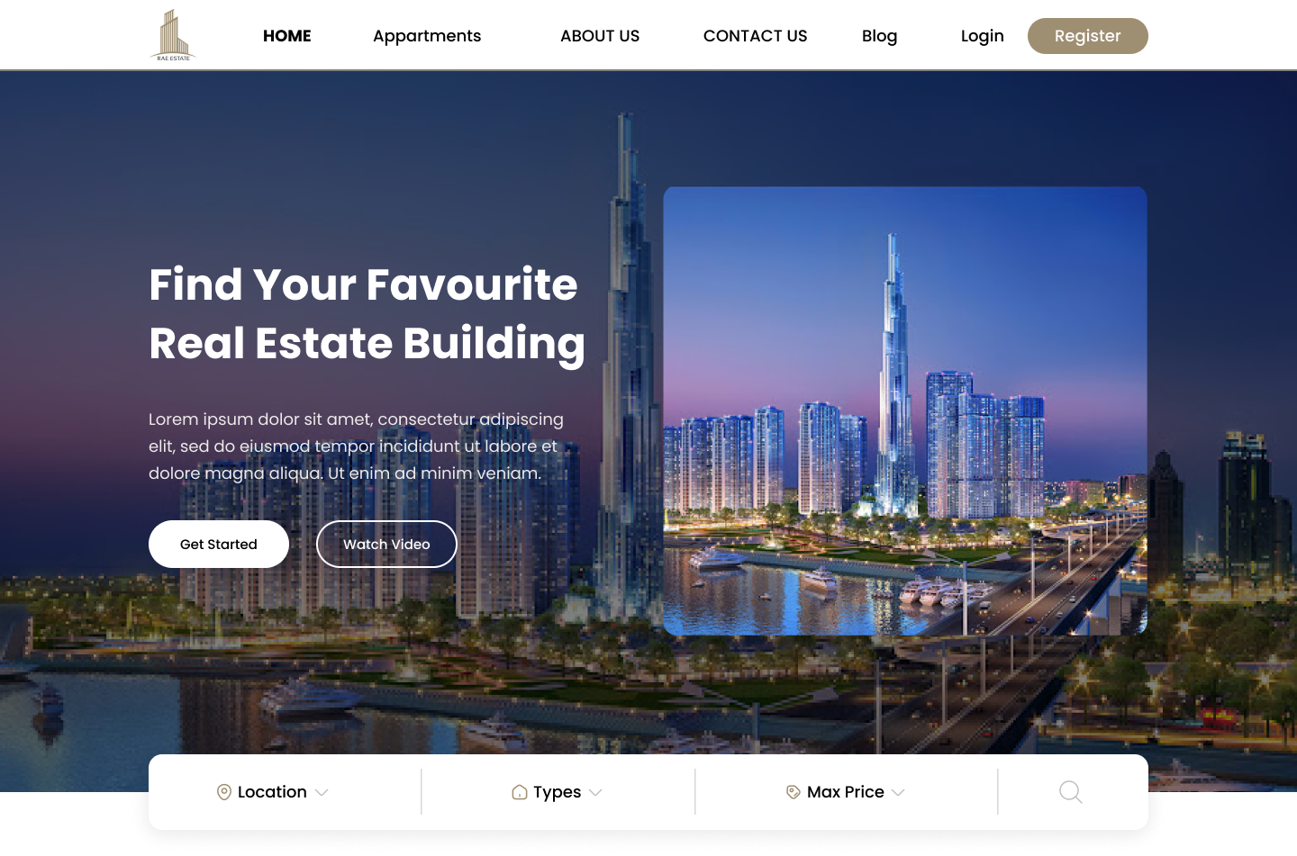 Real estate landing page website ui ux design figma by M.H.Tahim on Dribbble
