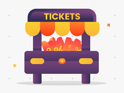 Gradient Ticket Stall card finance financial gradient icon icon design illustration style vector
