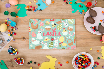 Easter card decorative doodle graphic design