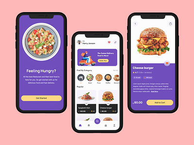 Food Delivery App design graphic design landing page mobile app product app ui ux