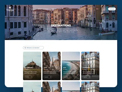 Webdesign d'une app de plannification de voyage ui webdesign website