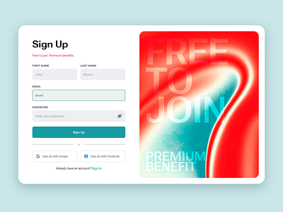 Daily UI #001 - Sign Up design figma login photoshop register sign up ui ui design web design