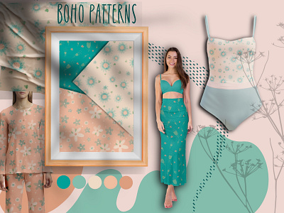 Boho Surface pattern boho surface pattern clothing digital pattern dress design dress surface pattern home decor mobile cover notebook cover pajama design product packaging surface pattern swimsuit design wallpaper pattern