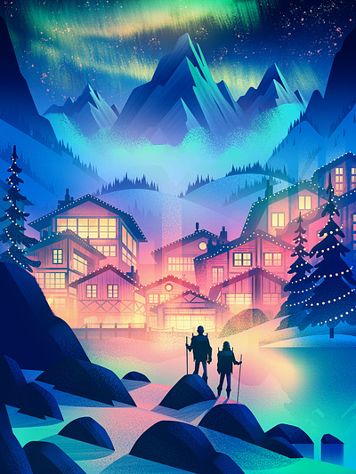The Overlook cabin illustration mountains ocs orlin culture shop outdoors retro seasonal vintage winter