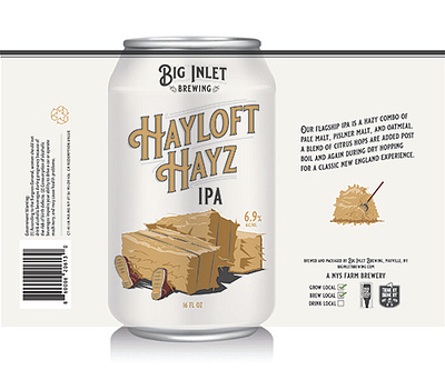 Big Inlet Brewing - Hayloft Hayz beer beer label craft beer design illustration packaging vector