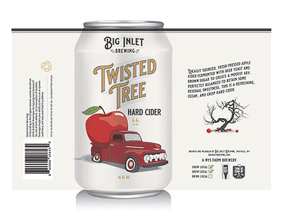 Big Inlet Brewing - Twisted Tree Cider art craft beer design illustration packaging vector