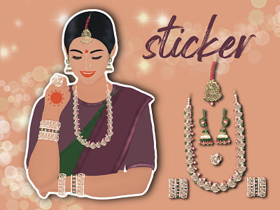 South Asian bridal Sticker bride south asian bride south asian people sticker