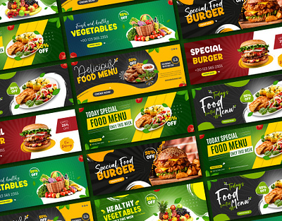Food social media Facebook cover banner design template branding creative design designer facebookbanner foodbanner graphic design illustration logo
