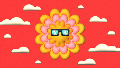 Sunshine 3d branding cloud design illustration illustrator sky sun sunglasses sunshine vector