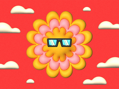 Sunshine 3d branding cloud design illustration illustrator sky sun sunglasses sunshine vector