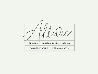 Allure Bridals bridal hand lettering handwriting logo script signature typography wedding