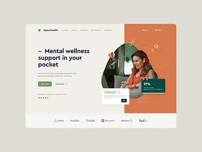 openhealth landings clean dashboard digital therapy elearning healthcare minimal simple therapy ui voit xandovoit