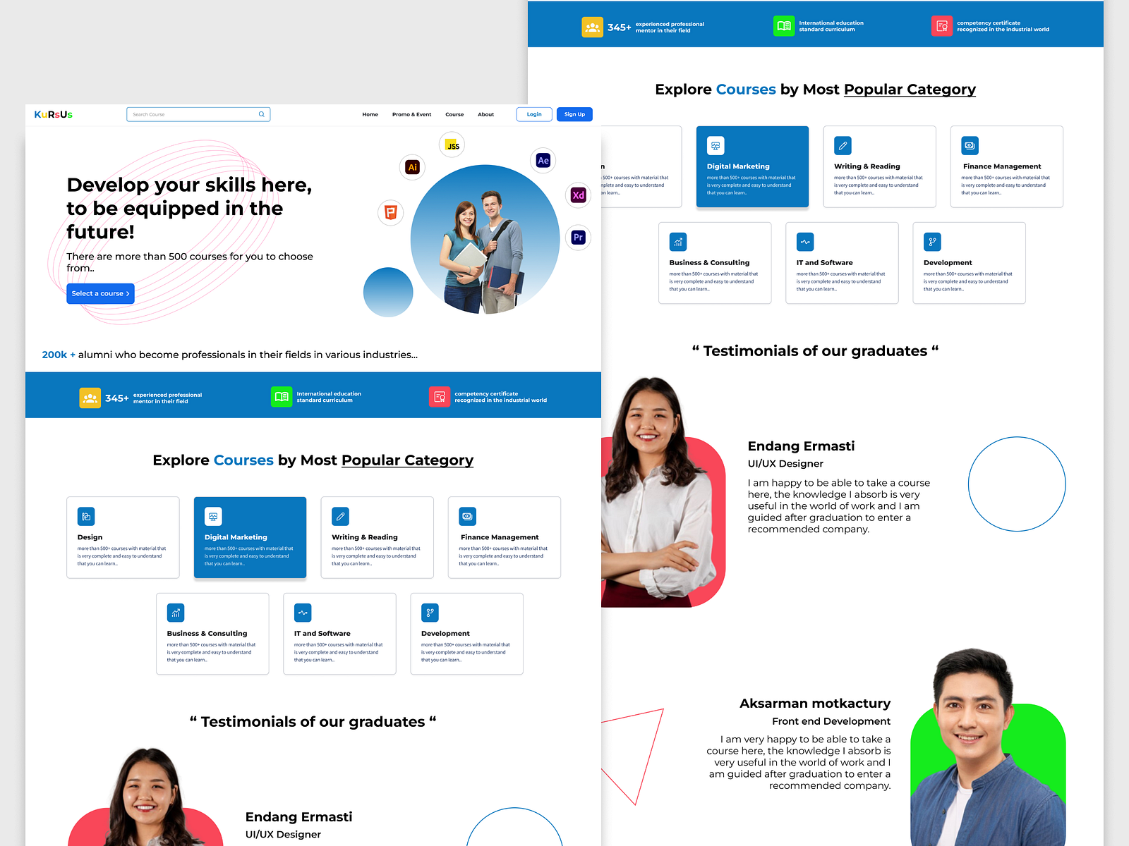Online Course Landing Page UI Design by Rizky ardias M on Dribbble