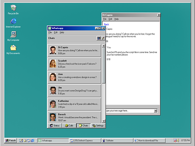 Build 1.0 - Day 11 app design build retro ui whatsapp windows windows98