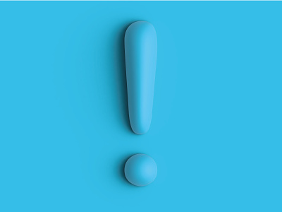 3D Exclamation Point 3d blue branding clean contemporary design exclamation fresh illustrator light logo minimal point shadow