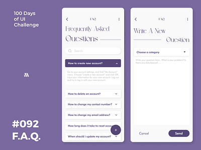 100 Days of UI - Day #092 (F.A.Q.) 092 adobe xd app app design branding dailyui dailyui 092 dailyui 92 day 092 design faq faq ui faq ui design figma graphic design illustration logo ui vector