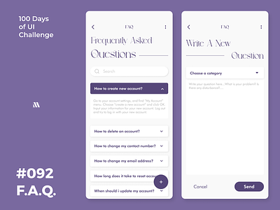 100 Days of UI - Day #092 (F.A.Q.) 092 adobe xd app app design branding dailyui dailyui 092 dailyui 92 day 092 design faq faq ui faq ui design figma graphic design illustration logo ui vector